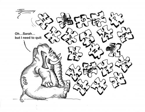 Cartoon: Sarah The Puzzle (medium) by Thommy tagged sarah,palin