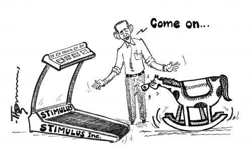 Cartoon: Stimulus Inc. (medium) by Thommy tagged us,economy,stimulus,obama