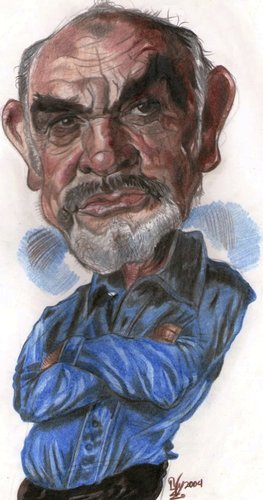 Cartoon: Sean Connery (medium) by RoyCaricaturas tagged connery,sean,hollywood,films,actors,famous