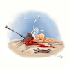 Cartoon: Bye Bye Cupidon (small) by Mikl tagged mikl michael olivier miklart art illustration painting cupidon angel hammer kill