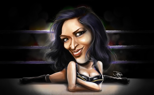 Cartoon: wwe melina perez caricature (medium) by juwecurfew tagged wwe,melina