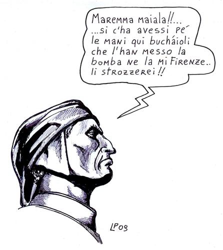 Cartoon: Firenze Ferita (medium) by paolo lombardi tagged italy,mafia,politics,berlusconi,caricature