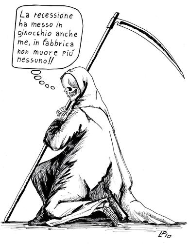 Cartoon: La Morte Bianca (medium) by paolo lombardi tagged italy,recession,crisis,economy,work,arbeit