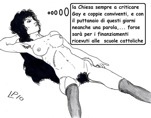 Cartoon: Tolleranza Finanziata (medium) by paolo lombardi tagged italy,politics,berlusconi,chiesa