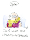 Cartoon: Witze für (small) by fussel tagged dalailama,dalai,lama,buddhist,mandala,mandelentzündung,egal