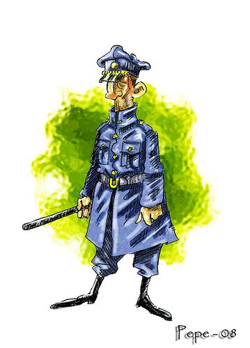 Cartoon: POLIZONTE (medium) by PEPE GONZALEZ tagged dibujo,policia,uniformes,police