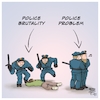 Cartoon: Police Brutality - Police Proble (small) by Timo Essner tagged police brutality violence icantbreathe blacklivesmatter defund the problem racism racial profiling sexism minorities cartoon timo essner