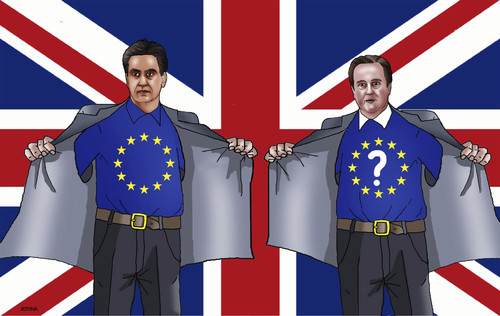 Cartoon: camband (medium) by Lubomir Kotrha tagged election,in,the,uk,cameron,miliband