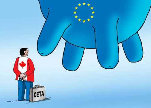 Cartoon: cetacuc (medium) by Lubomir Kotrha tagged ceta,canada,europe,eu,usa,brusel,world
