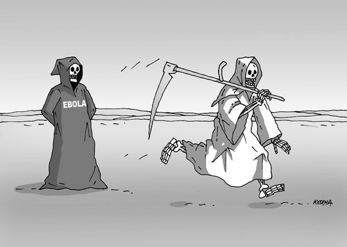Cartoon: ebola-bw (medium) by Lubomir Kotrha tagged ebola