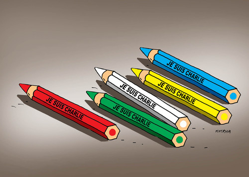 Cartoon: je suis (medium) by Lubomir Kotrha tagged charlie,hebdo,terrorismus,cartoons
