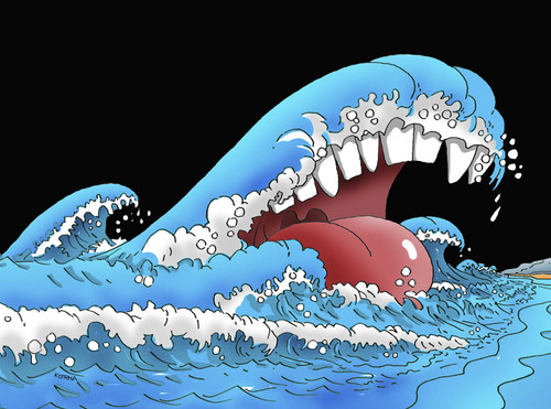 Cartoon: tsunami (medium) by Lubomir Kotrha tagged no