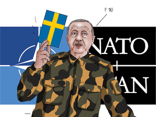 Cartoon: turkdohoda16 (medium) by Lubomir Kotrha tagged turkey,nato,sweden,eu,turkey,nato,sweden,eu