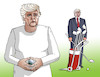 Cartoon: merkelgolf (small) by Lubomir Kotrha tagged angela,merkel,germany,donald,trump,usa,golf,clo,zoll,douane