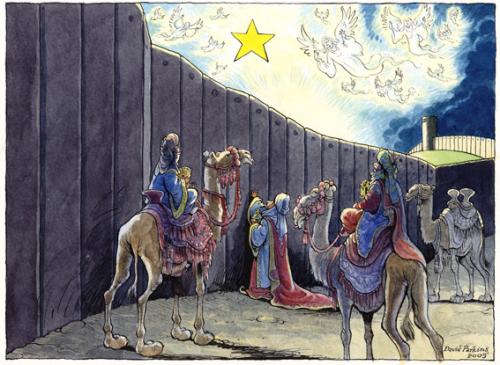 Cartoon: Christmas (medium) by DavidP tagged christmas,wise,men,israel,wall