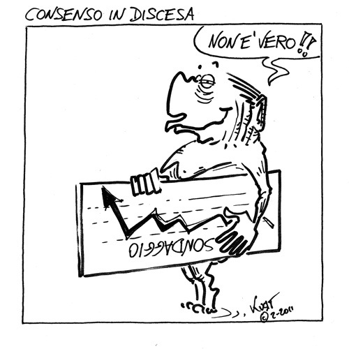 Cartoon: Consenso in discesa (medium) by kurtsatiriko tagged berlusconi,sondaggi