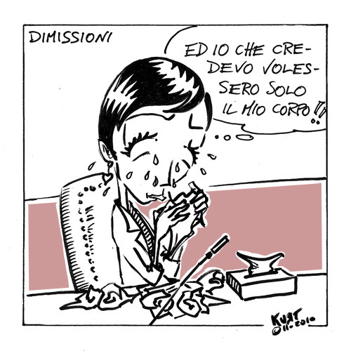 Cartoon: Dimissioni (medium) by kurtsatiriko tagged carfagna,ministro