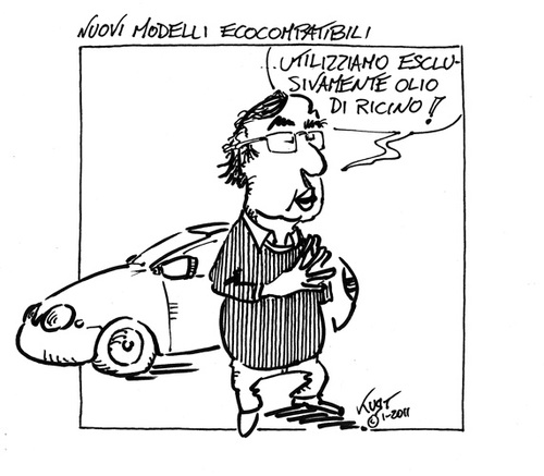 Cartoon: Nuovi modelli ecocompatibili (medium) by kurtsatiriko tagged marchionne,fiat