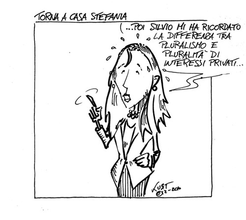 Cartoon: Torna a casa Stefania (medium) by kurtsatiriko tagged prestigiacomo