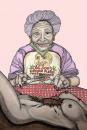 Cartoon: Dinner at Joe (small) by javierhammad tagged dinner,old,woman,eat,meat,cannibalism,flesh,human,body