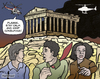Cartoon: Stay calm (small) by javierhammad tagged greece,crisis,economy,euro,riots