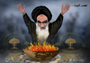 Cartoon: Iranian nuclear weapons (small) by almosihij tagged khomeini,iran,war,terrorism,the,middle,east,nuclear,weapons,crimes