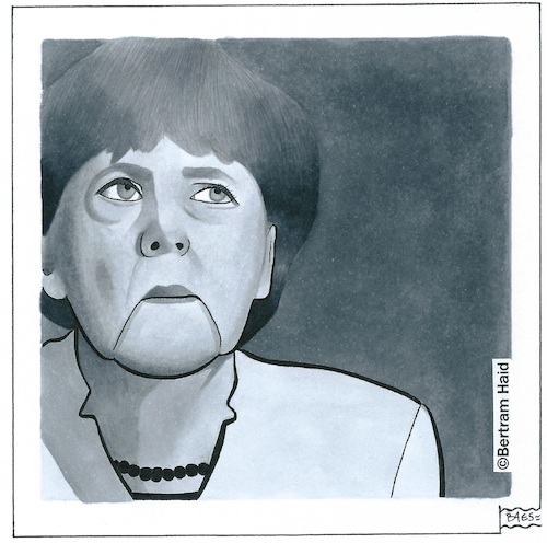 Cartoon: Geschafft und ausgemerkelt (medium) by BAES tagged angela,merkel,bundeskanzlerin,bundesrepublik,deutschland,politik,cdu,angela,merkel,bundeskanzlerin,bundesrepublik,deutschland,politik,cdu