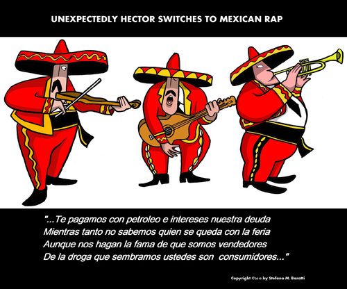 Cartoon: Mexican Rap (medium) by perugino tagged mexico,mariachi