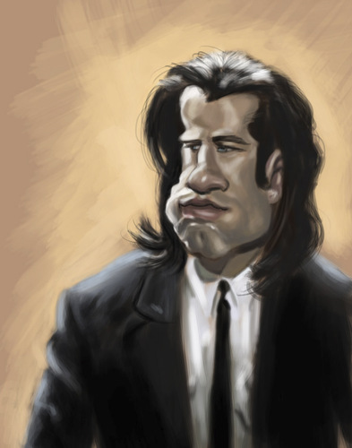 Cartoon: John Travolta (medium) by doodleart tagged john,travolta,caricature