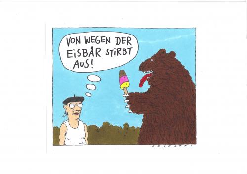 Cartoon: eisbär (medium) by Andreas Prüstel tagged bär,klima,speiseeis