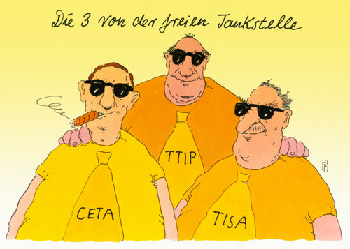 Cartoon: freihandel (medium) by Andreas Prüstel tagged freihandelsabkommen,ttip,ceta,tisa,cartoon,karikatur,andreas,pruestel,freihandelsabkommen,ttip,ceta,tisa,cartoon,karikatur,andreas,pruestel