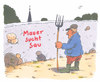 Cartoon: dorfmysterium (small) by Andreas Prüstel tagged bauer,sucht,frau,tv,fernsehsendung,dorf,landwirtschaft,cartoon,karikatur,andreas,pruestel