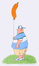 Cartoon: junge mit luftballon (small) by Andreas Prüstel tagged kinder,ernährung,übergewicht,fettleibigkeit,wurst,luftballon