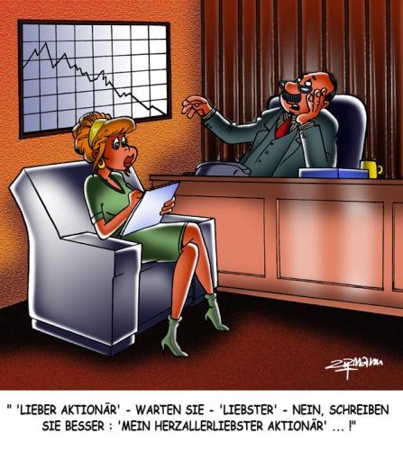 Cartoon: Aktionäre (medium) by Georg Zitzmann tagged aktionäre,aktien,ag,kleinanleger,hauptversammlung,kurse,stock,market