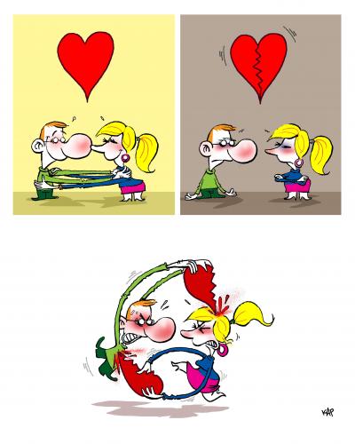 Cartoon: Love Story (medium) by kap tagged love,couple,marriage,hate,violence,liebe,beziehung,partnerschaft,paar,pärchen,verliebt,liebeskummer,streit,krise,beziehungskrise,rosenkrieg,herz,verhalten,alltag,schicksal,herzschmerz,mann,frau,geschlechter,geschlecht,kommunikation,frust,ehe,ehepaar