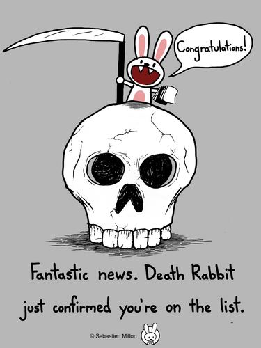 Cartoon: Death Rabbit (medium) by sebreg tagged death,skull,rabbit,silly