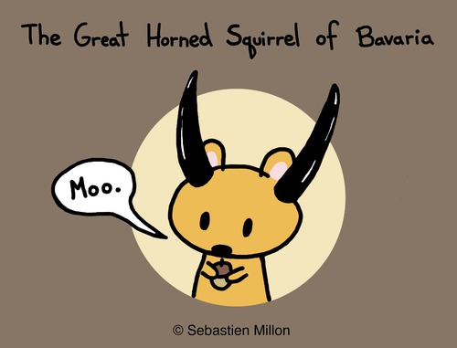 Cartoon: Great Horned Squirrel of Bavaria (medium) by sebreg tagged squirrel,bavaria