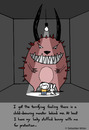 Cartoon: My Lucky Stuffed Bunny. (small) by sebreg tagged cartoon,scary,monsters,silly,humor,bunny