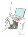Cartoon: Verkabelt (small) by Mattiello tagged computer,kabel,vernetzung