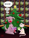 Cartoon: Xmas-Knochen (small) by lillian tagged lgx lillian mousli xmas weihnachten weihnachtsbaum christmastree christmas hund katze knochen geschenke gifts dog kat pets haustiere