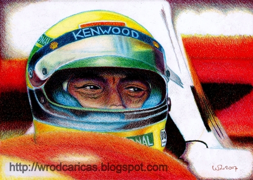 Cartoon Ayrton Senna medium by WROD tagged sennaayrton