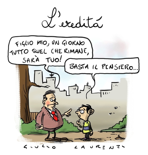 Cartoon: L eredita (medium) by Giulio Laurenzi tagged eredita