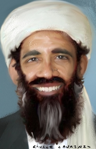 Cartoon: Obama Bin Laden (medium) by Giulio Laurenzi tagged osama,obama