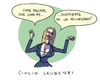 Cartoon: La Precaria (small) by Giulio Laurenzi tagged precaria,milionaria,berlusconi