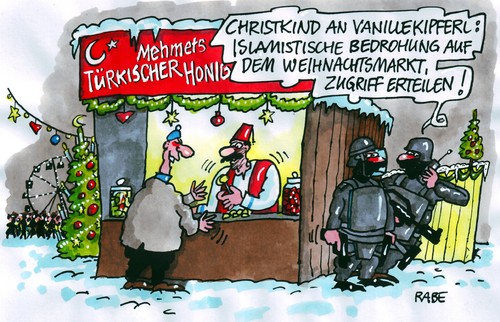 Cartoon: Türkischer Honig (medium) by RABE tagged terrorwarnung