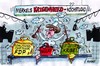 Cartoon: Herdplattenkrise (small) by RABE tagged merkel,cdu,kanzlerin,sarkozy,frankreich,deutschland,eu,euro,eurokrise,schuldenkrise,griechenland,banken,kredit,eurorettung,zinsen,wulff,staatsoberhaupt,bundespräsident,transparenz,affäre,privatkredit,geerkens,urlaubsreise,florida,bild,bildzeitung,diekmann