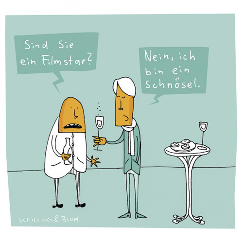 Cartoon: Smalltalk (medium) by Schilling  Blum tagged smalltalk,party,trinken,gesellschaft,gespräch