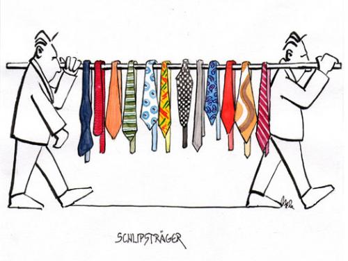 Cartoon: Schlipsträger (medium) by mele tagged männer,schlipse,kalauer,männer,schlipsträger,schlips,kalauer,krawatte,stange,kleidung,tragen