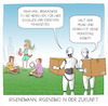 Cartoon: Mensch Maschinen Unterschiede (small) by Cloud Science tagged mensch maschine roboter robotik ki zukunft fähigkeiten sozial kreativ empathie it automatisierung künstliche intelligenz digitalisierung digital soziales wesen