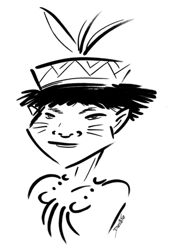 Cartoon Amazonic Boy from Peru medium by DeVaTe tagged tribalculture